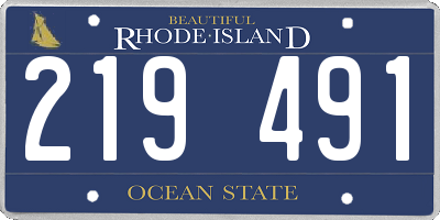RI license plate 219491