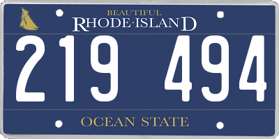 RI license plate 219494