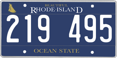 RI license plate 219495
