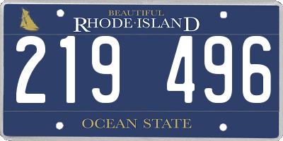 RI license plate 219496