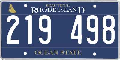 RI license plate 219498