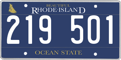 RI license plate 219501
