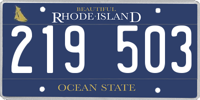 RI license plate 219503