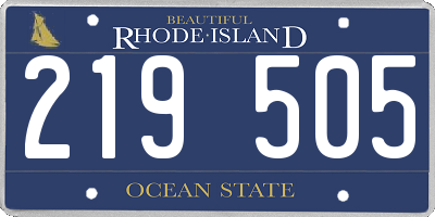RI license plate 219505