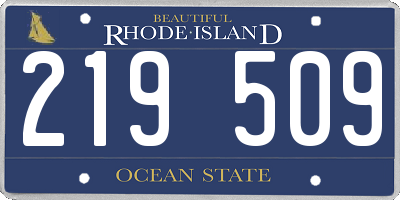 RI license plate 219509