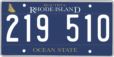 RI license plate 219510