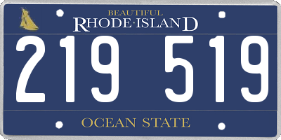 RI license plate 219519