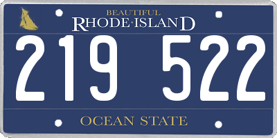 RI license plate 219522