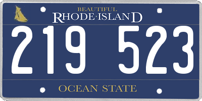 RI license plate 219523