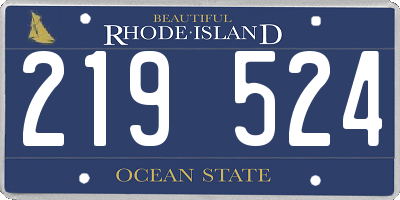 RI license plate 219524