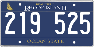 RI license plate 219525