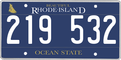 RI license plate 219532
