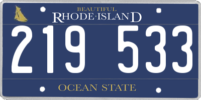 RI license plate 219533