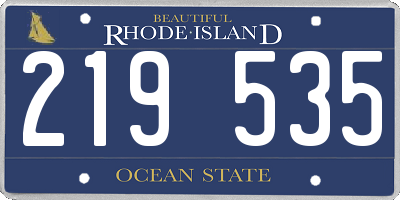 RI license plate 219535