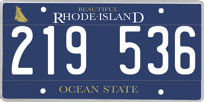RI license plate 219536