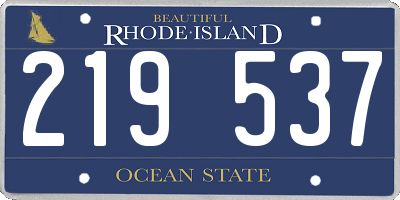 RI license plate 219537