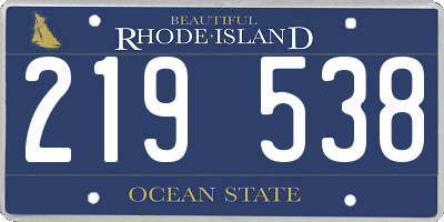 RI license plate 219538