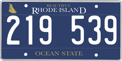 RI license plate 219539