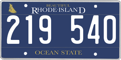 RI license plate 219540