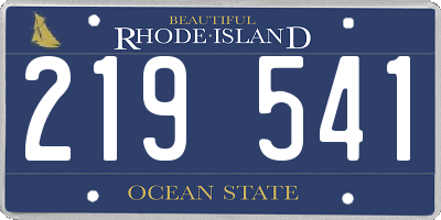 RI license plate 219541