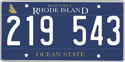 RI license plate 219543