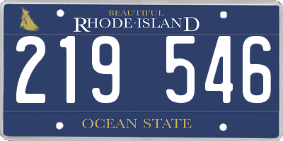 RI license plate 219546