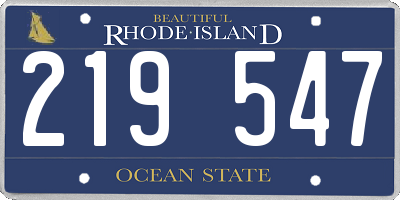 RI license plate 219547