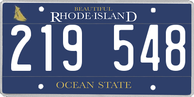 RI license plate 219548
