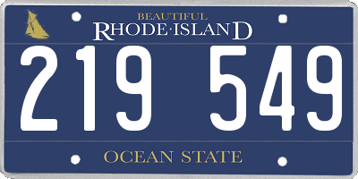RI license plate 219549
