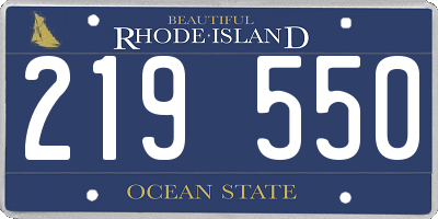 RI license plate 219550
