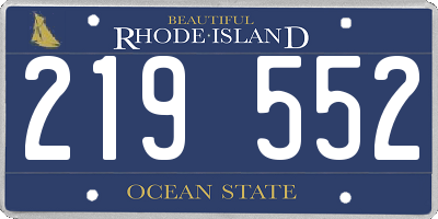 RI license plate 219552