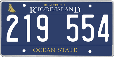 RI license plate 219554