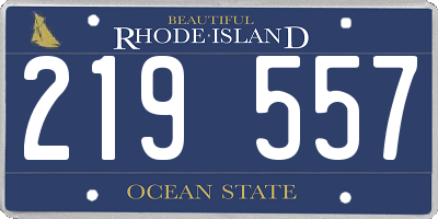 RI license plate 219557