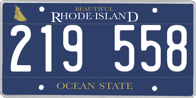 RI license plate 219558