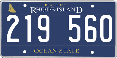 RI license plate 219560