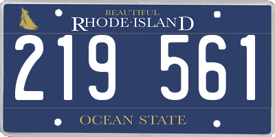 RI license plate 219561
