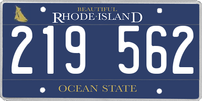 RI license plate 219562
