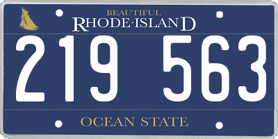 RI license plate 219563