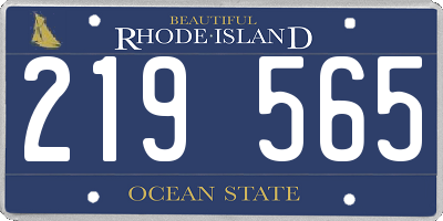 RI license plate 219565
