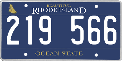 RI license plate 219566