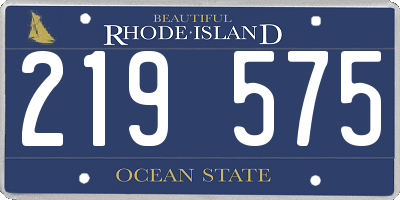 RI license plate 219575