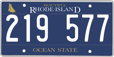 RI license plate 219577