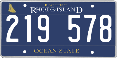 RI license plate 219578