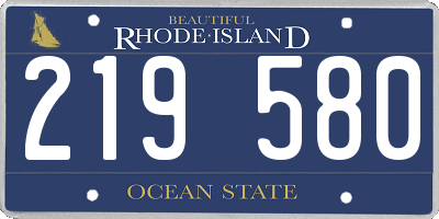 RI license plate 219580