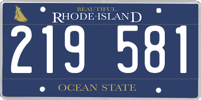 RI license plate 219581