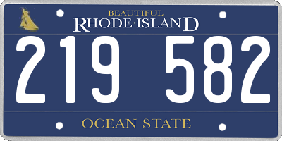 RI license plate 219582