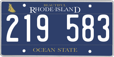 RI license plate 219583