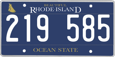 RI license plate 219585