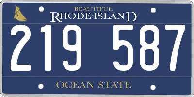 RI license plate 219587