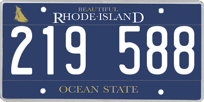RI license plate 219588